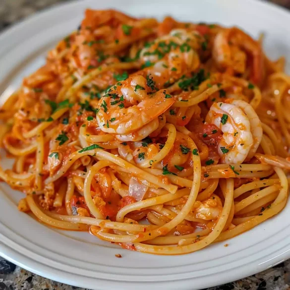 Savor Greek coastal flavors with zesty langoustine pasta