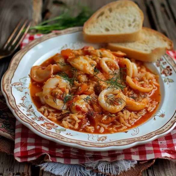 Savor the flavors of Greek islands with stewed calamari