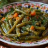 Authentic Greek recipe for green beans in olive oil